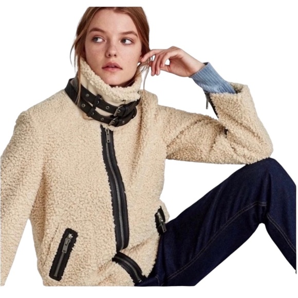 NWOT Zara Blogger Fav.  Shearling Faux Fur Jacket - Picture 5 of 8